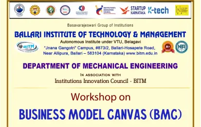 Two days Workshop on Business Model Canvas (BMC) for Mechanical Engineering Students