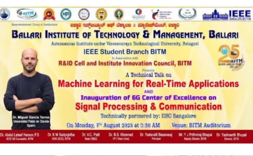 A Technical Talk “Machine Learning for Real-Time Applications” on August 7th, 2023 by IEEE Student Branch.