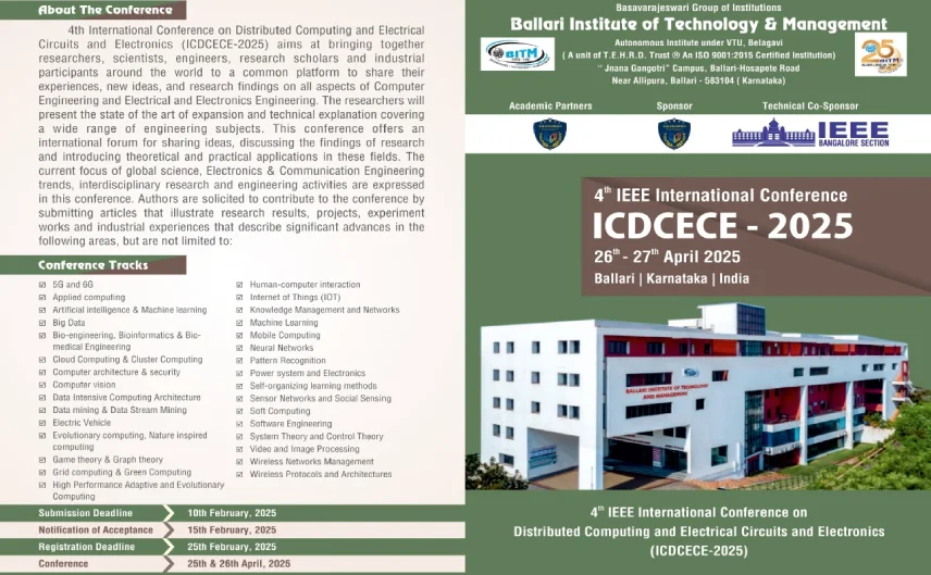 IEEE International Conference on Distributed Computing and Electrical Circuits and Electronics (ICDCECE-2025)