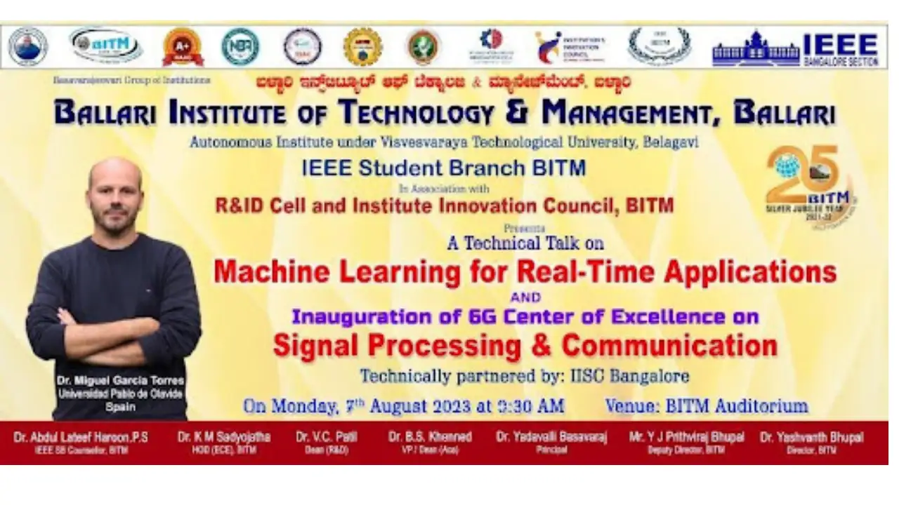 A Technical Talk “Machine Learning for Real-Time Applications” on August 7th, 2023 by IEEE Student Branch.